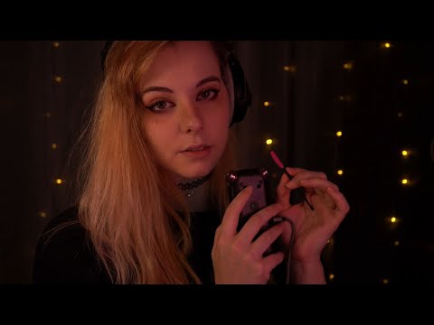 ASMR | gentle Whispering, Breathing & Spoolie Sounds - sensitive, fireplace