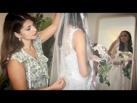 [ASMR] Seamstress Roleplay, Wedding Dress Fitting & Adjustment | Body Measurements @ilovekatieasmr