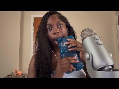 ASMR Eating a GIANT Gummy Bear 🤤😱