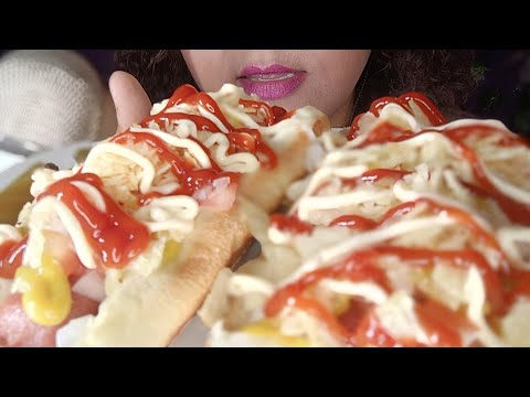 ASMR Comiendo Hot Dog #food #comida #mukbang