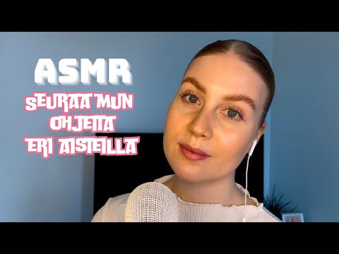 ASMR SUOMI | Seuraa mun ohjeita eri aisteilla ja rentoudu tai nukahda 💗