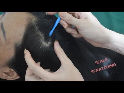 ASMR Nape Scratch And Hair Parting / Breathing + Snoring Noise For Anxiety Relief
