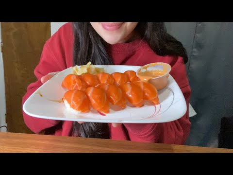 SALMON SUSHI NIGIRI ASMR *NO TALKING* 🍣