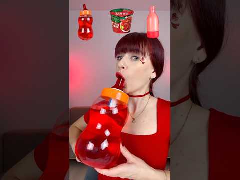 ASMR Giant Gummy Bottle Drink Emoji #shorts