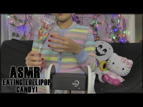 ASMR Eating 🍭Lollipop 🍭 Candy ♡ ♡ ♡ ♡ 💕3DIO BINAURAL 💗 💕 👻