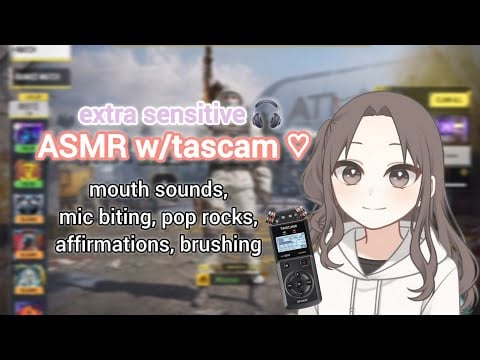 ASMR Ear to Ear 🎧 Triggers w/Tascam ♡ (mouth sounds, mic biting, pop rocks...)