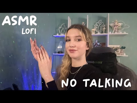 ASMR No Talking LoFi | Tapping, Hair Clipping, Long Nails