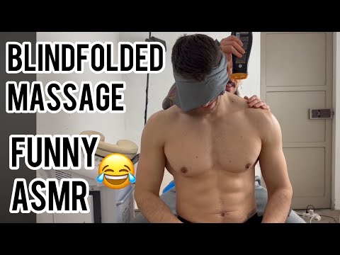 Blindfolded Muscle Magic - ASMR Back Massage Extravaganza