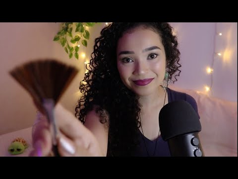 ASMR com MUITA Chuva ☔ CARINHO no Rosto, Pincel na Tela, Voz Sussurrada 🤤😴