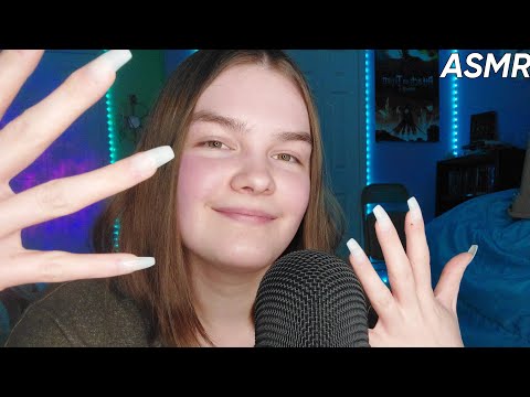 ASMR | FAST nail clicking, tapping, rubbing w/ tongue clicking ✨️