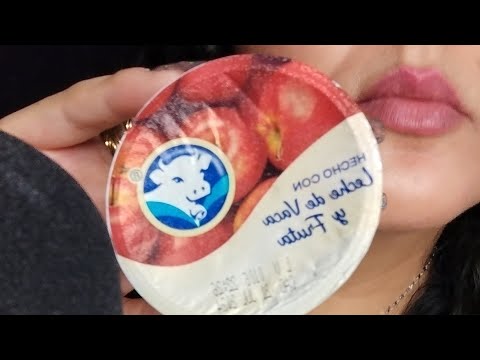 ASMR Comiendo yogurth de manzana