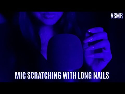 ASMR Fast & Aggressive Mic Scratching (Foam Cover) With Long Nails