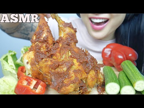 ASMR CHILI SAMBAL WHOLE ROTISSERIE CHICKEN + FRESH VEGGIES (EATING SOUNDS) NO TALKING | SAS-ASMR