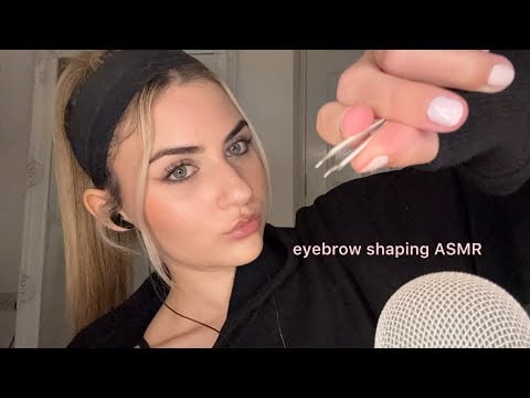 ASMR eyebrow shaping and tweezing ✨