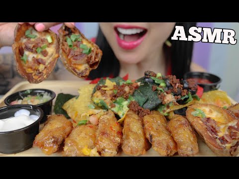 ASMR NACHOS + CHICKEN WINGS (EATING SOUNDS) NO TALKING | SAS-ASMR