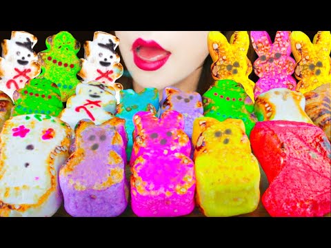 【ASMR】ROASTED PEEPS MARSHMALLOW💓 MUKBANG 먹방 食べる音 EATING SOUNDS NO TALKING