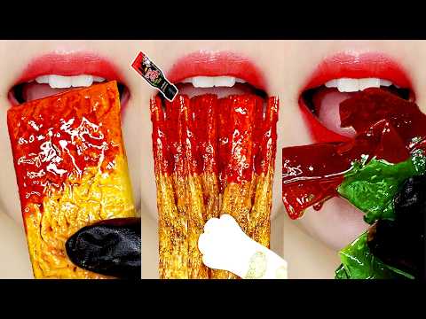 ASMR 🥵 BULDAK Sauce & Chinese Snacks🔥 Extremely SPICY EMOJI MUKBANG