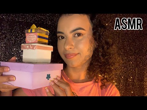 ASMR- SONS EM VÁRIAS CAIXINHAS DIFERENTES (que ganhei de lembrancinha). E Mais alguns sons!