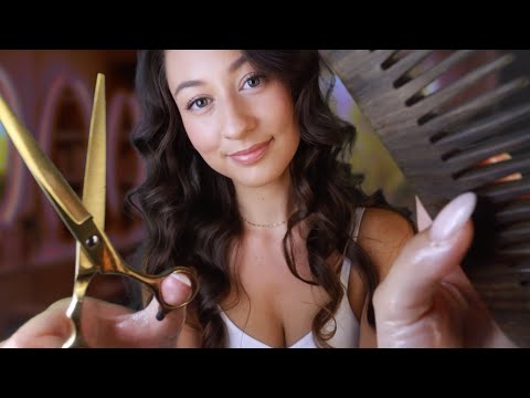 ASMR Most RELAXING Haircut & Scalp Massage ✂️ Hair Wash, Brushing & Scalp Massage