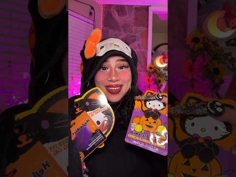 Hello Kitty Halloween Skincare🎃🖤 #asmr #asmtingles #shorts