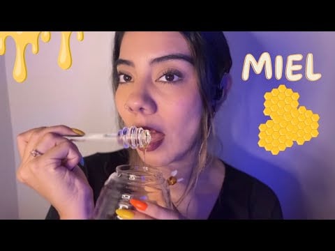 ASMR MIEL + MOUTH SOUNDS💛🐝 eat honey asmr🍯 