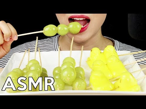 ASMR Candied GRAPE & MARSHMALLOW aka TANGHULU *Extreme Crunch* 청포도+마시멜로우 탕후루 리얼사운드 먹방