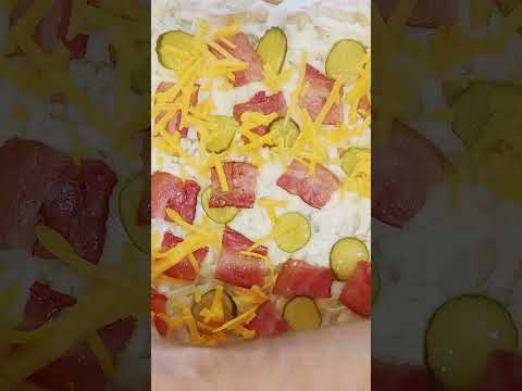 Pickle Bacon Ranch Pizza ASMR RECIPE !!! #shorts