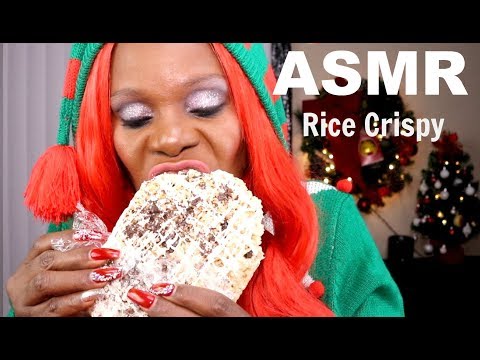 ASMR RICE Crispy Crunch TEXTURE EATING SOUNDS DECEMBER 2017 Santy Elf