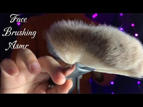 ASMR Brushing Your Face Until you Fall Asleep (bare mic brushing, Face brushing ASMR for deep sleep)