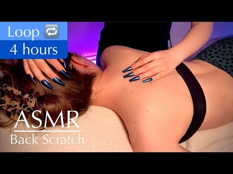 ASMR BEST BACK SCRATCH EVER! Scalp Nape Neck Tingles, Hair Play No Talking, Real Person, Long Nails