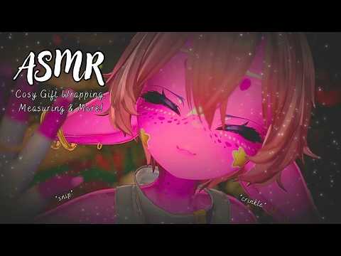 VRChat ASMR | Cosy Cabin Gift Wrapping | Paper crinkles, measuring sounds, scissor snips & more!