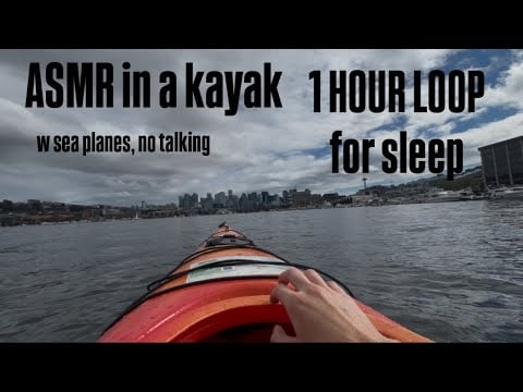 1HR ASMR Loop for Sleep | Kayaking Sounds (no talking)