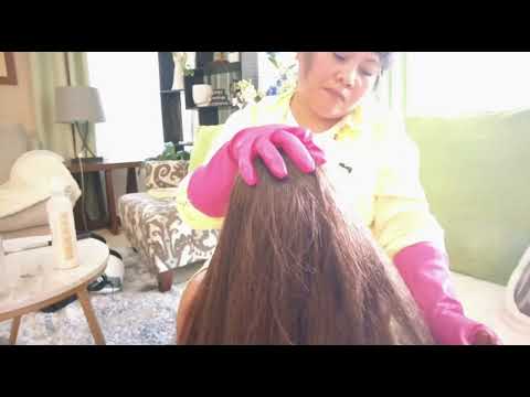 ASMR Aggressively Hair Brushing Head Massage Scalp Scratching | Hair Treatment With Water Spray |