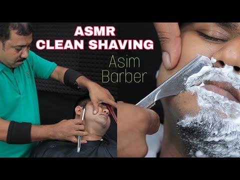 ASMR Face Shaving By ASIM BARBER | ASMR Barber Clean Shave | Asim Barber Shaving  Beard Shaving