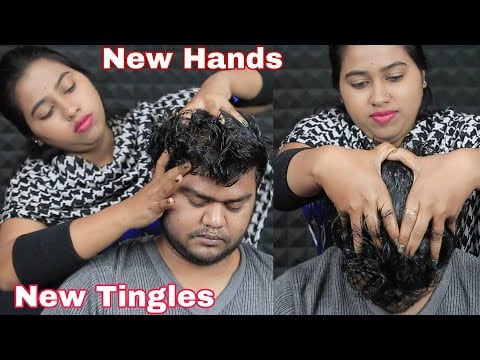 Scratching And Tapping ASMR Head Massage By Barber Girl Rinky | ASMR Forehead Tapping For Deep Sleep