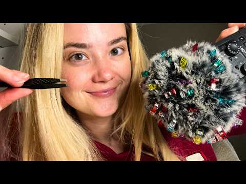 ASMR Removing Clips From Your Hair! Tweezers, Sounds On Mic, Brushing, Whispered