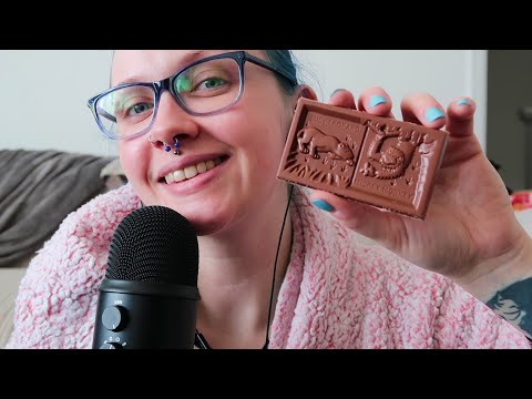ASMR Animal CHOCOLATE BAR Eating & Wrapper/Foil Sounds