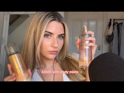 ASMR with body mists ✨ (spray sounds, tapping and liquid sounds)