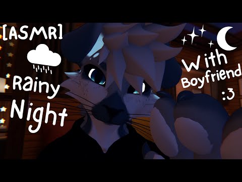 [Furry ASMR] Boyfriend helps you sleep on a rainy night :3 [Sleep-aid] [Soft-spoken] [Rain sounds]