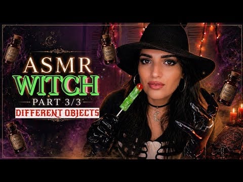 ASMR WITCH PART 3/3  DIFFERENT OBJECTS / Black Latex Gloves