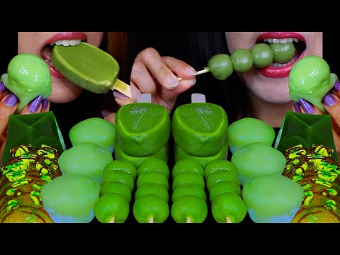 ASMR GREEN TEA ICE CREAM BARS, DANGO, MOCHI ICE CREAM, MARSHMALLOW CHOCOLATE DONUT, DIAMOND JELLY