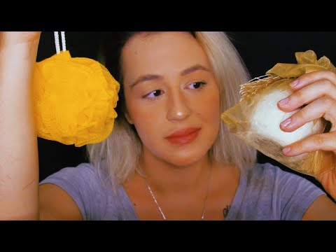 [ASMR] Deep Sleep Relaxation: BathTime | Sponjes, Bath Ball, Exfoliating and Bubbles | No Talking