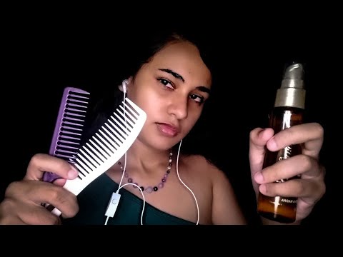 ASMR: FAZENDO PENTEADO NÓ SEU CABELO!