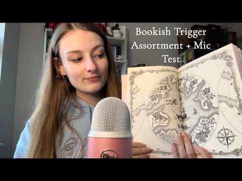 ASMR Bookish Trigger Assortment + Mic Test (tapping, scratching, tracing, close whispers)