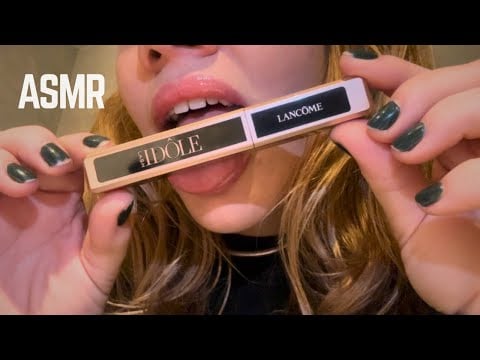 ASMR spit painting makeup + tapping | personal attention testando produtos em você