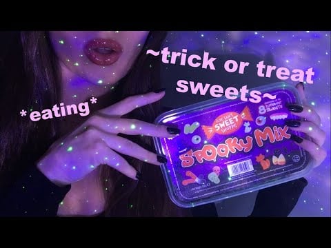 ASMR | Eating British trick or treat or treat candy | Eating and mouth sounds with rambling 🍬🎃