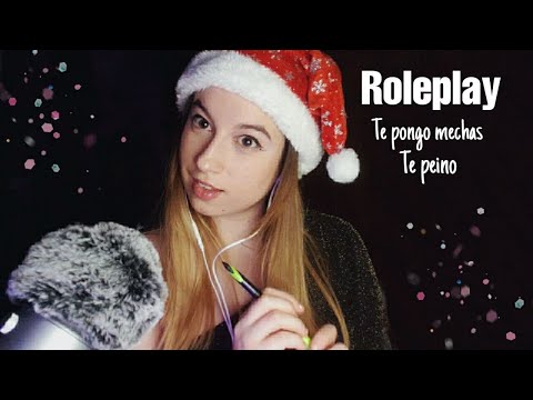 ASMR - Te pongo mechas rosas y te cepillo el pelo - Pau ASMR