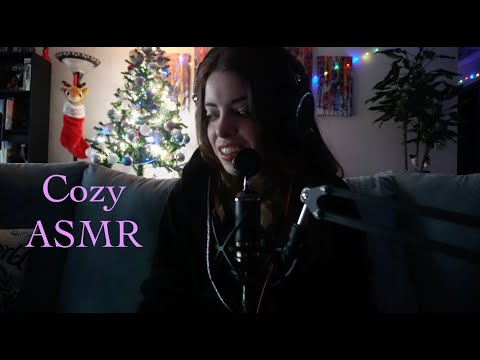 COZY ASMR 🎄 Whispering, Leather Gloves, Hat on Mic & Gentle Chewing (42 Minutes)