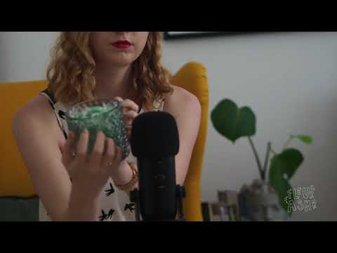 ASMR Tapping & Scratching on textured emerald green glass no talking