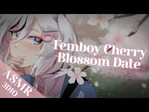 [3DIO ASMR RP] Femboy Cherry Blossom Date ♡ (Mouth Sounds, Cuddles, Soft Breathing)